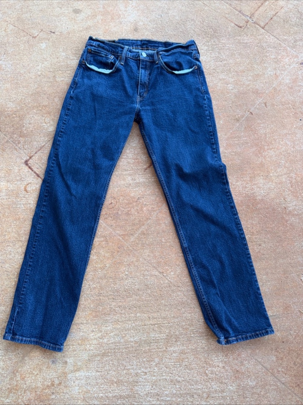 Levi's Men's 514 34x32 Slim Straight Fit Jeans Dark Wash Denim 100% Cotton